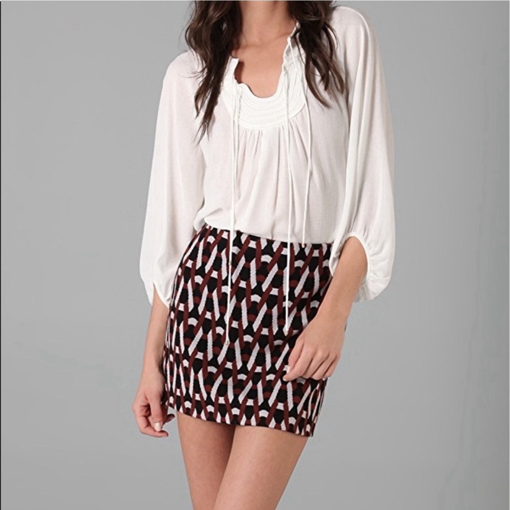 Diane von Furstenberg DVF Ashton Bis Knit Stretch Mini Skirt Sz S